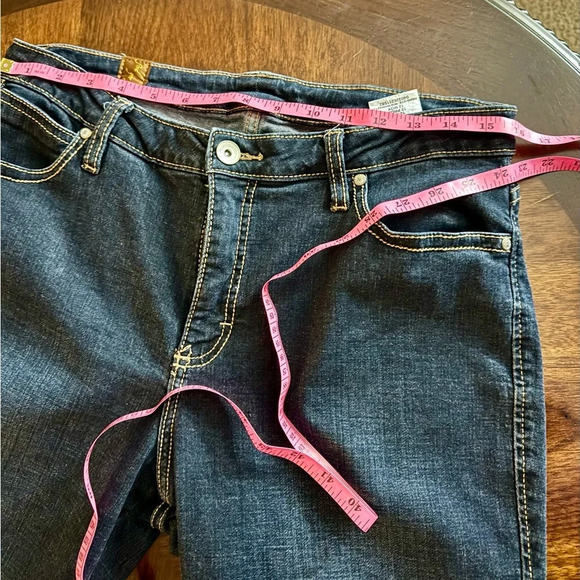 Wrangler Aura Jeans Women's Bootcut Mid Rise Stretch Dark Wash Blue Denim SZ 12 - Picture 8 of 14